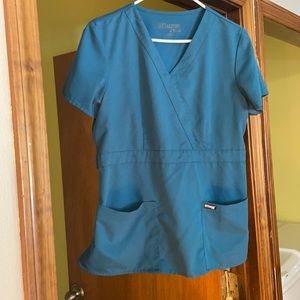 Lightly worn, Caribbean blue.